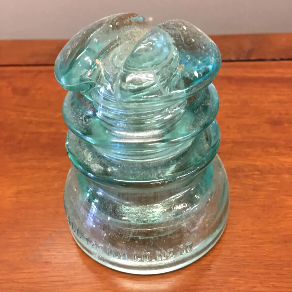 Vintage Whitall Tatum No 10 Glass Insulator. 11cm Image 1++